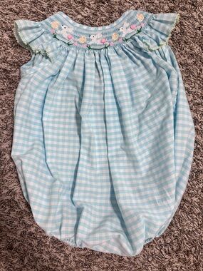 Classic Whimsy girls smocked Easter bubble 18 months